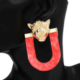 Fashion Tiger Head Statement Earrings #KE1156 - Multiple Colors (PC)