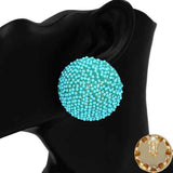Fashion Circle Stone Clip-on Earrings #KE1178 - Multiple Colors (PC)