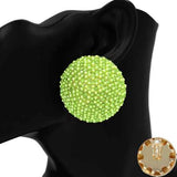 Fashion Circle Stone Clip-on Earrings #KE1178 - Multiple Colors (PC)