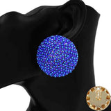 Fashion Circle Stone Clip-on Earrings #KE1178 - Multiple Colors (PC)