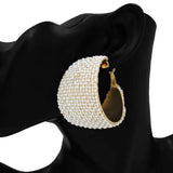 Fashion Wide Stone Hoop Earrings #KE1179 - Multiple Colors (PC)