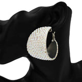 Fashion Wide Stone Hoop Earrings #KE1179 - Multiple Colors (PC)