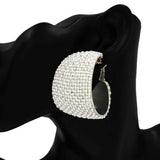 Fashion Wide Stone Hoop Earrings #KE1179 - Multiple Colors (PC)