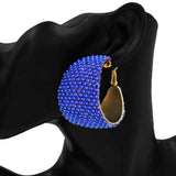 Fashion Wide Stone Hoop Earrings #KE1179 - Multiple Colors (PC)