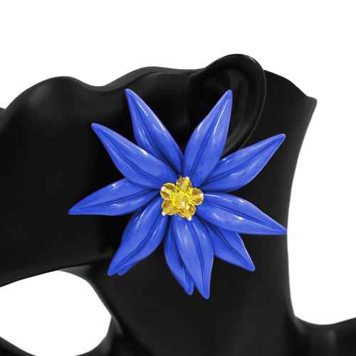 Fashion Large Floral Earrings #KE1195 - Multiple Colors (PC)