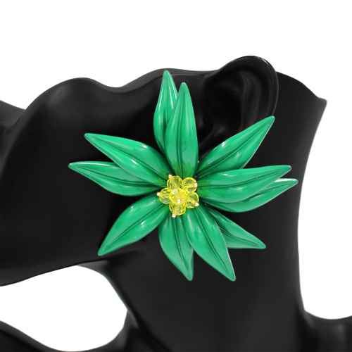 Fashion Large Floral Earrings #KE1195 - Multiple Colors (PC)