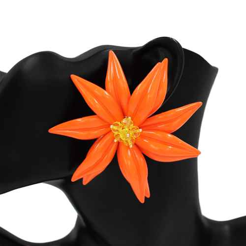 Fashion Large Floral Earrings #KE1195 - Multiple Colors (PC)