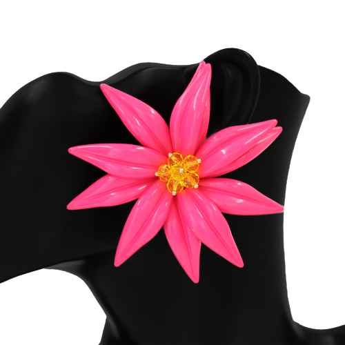 Fashion Large Floral Earrings #KE1195 - Multiple Colors (PC)