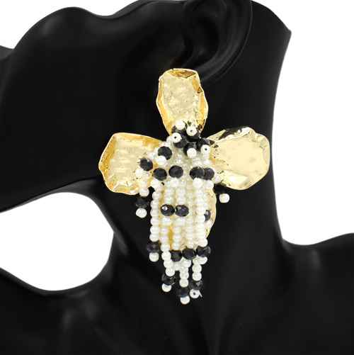 Fashion Flower/Pearl Statement Earrings #KE1199 - Multiple Colors (PC)