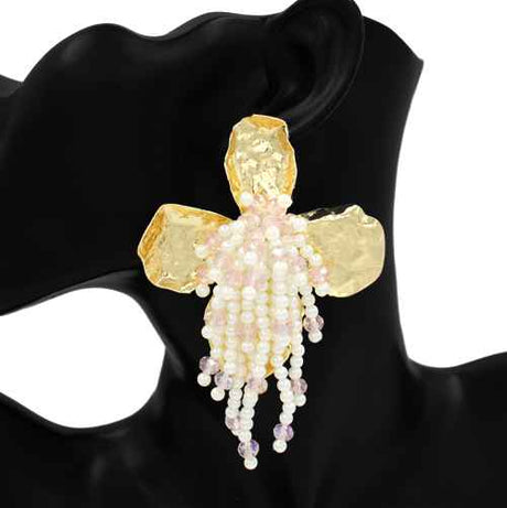 Fashion Flower/Pearl Statement Earrings #KE1199 - Multiple Colors (PC)