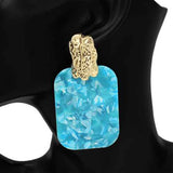 Fashion Small Rectangle Drop Earrings #KE1217 - Multiple Colors (PC)