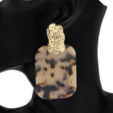 Fashion Small Rectangle Drop Earrings #KE1217 - Multiple Colors (PC)