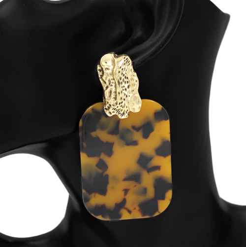 Fashion Small Rectangle Drop Earrings #KE1217 - Multiple Colors (PC)