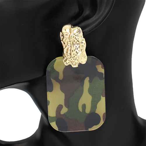 Fashion Small Rectangle Drop Earrings #KE1217 - Multiple Colors (PC)