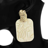 Fashion Small Rectangle Drop Earrings #KE1217 - Multiple Colors (PC)