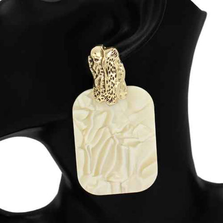 Fashion Small Rectangle Drop Earrings #KE1217 - Multiple Colors (PC)