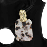 Fashion Small Rectangle Drop Earrings #KE1217 - Multiple Colors (PC)