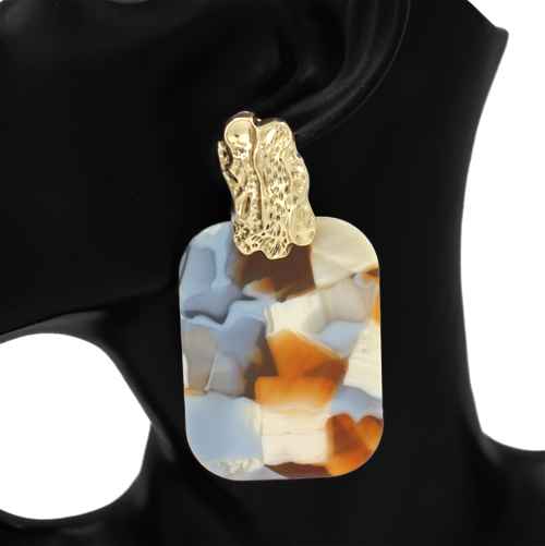 Fashion Small Rectangle Drop Earrings #KE1217 - Multiple Colors (PC)