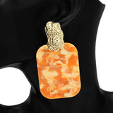 Fashion Small Rectangle Drop Earrings #KE1217 - Multiple Colors (PC)