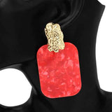 Fashion Small Rectangle Drop Earrings #KE1217 - Multiple Colors (PC)