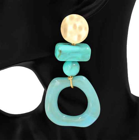 Fashion Geometric Drop Earrings #KE1234 - Multiple Colors (PC)