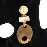 Fashion Geometric Drop Earrings #KE1235 - Multiple Colors (PC)