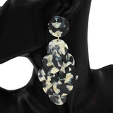 Fashion Disc Statement Drop Earrings #KE1255 - Multiple Colors (PC)
