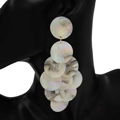Fashion Disc Statement Drop Earrings #KE1255 - Multiple Colors (PC)