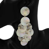 Fashion Disc Statement Drop Earrings #KE1255 - Multiple Colors (PC)
