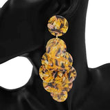 Fashion Disc Statement Drop Earrings #KE1255 - Multiple Colors (PC)