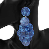 Fashion Disc Statement Drop Earrings #KE1255 - Multiple Colors (PC)