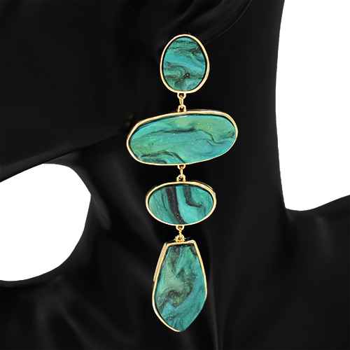 Fashion Geometric Drop Statement Earrings #KE1271 - Multiple Colors (PC)