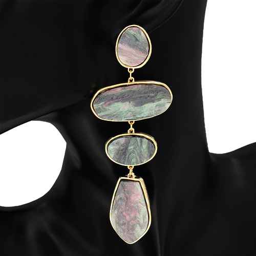 Fashion Geometric Drop Statement Earrings #KE1271 - Multiple Colors (PC)