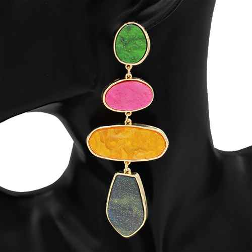 Fashion Geometric Drop Statement Earrings #KE1271 - Multiple Colors (PC)