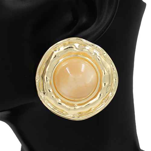 Fashion Round Statement Earrings #KE1278 - Multiple Colors (PC)