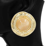 Fashion Round Statement Earrings #KE1278 - Multiple Colors (PC)