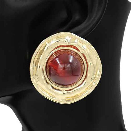 Fashion Round Statement Earrings #KE1278 - Multiple Colors (PC)