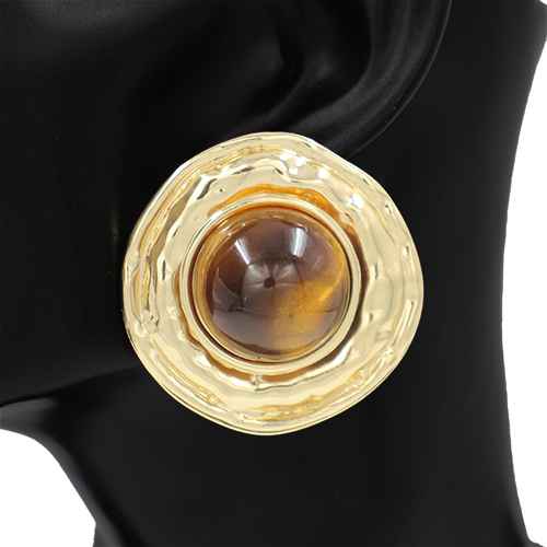 Fashion Round Statement Earrings #KE1278 - Multiple Colors (PC)
