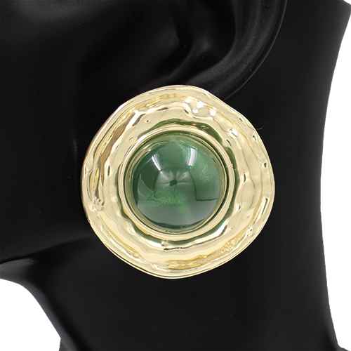 Fashion Round Statement Earrings #KE1278 - Multiple Colors (PC)