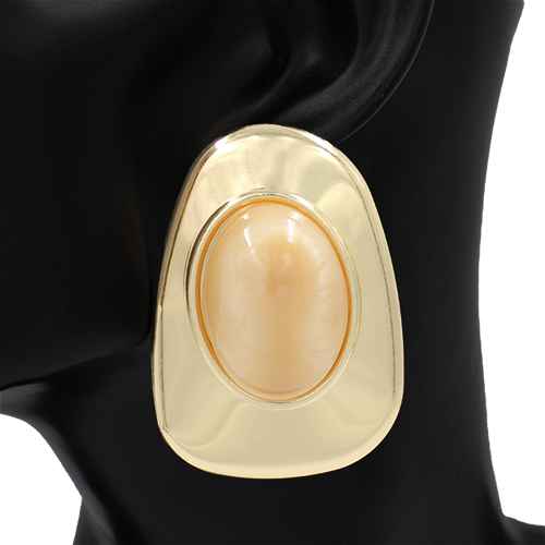 Fashion Oval Statement Earrings #KE1280 - Multiple Colors (PC)