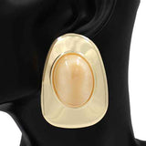 Fashion Oval Statement Earrings #KE1280 - Multiple Colors (PC)