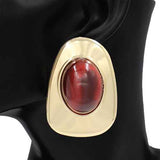 Fashion Oval Statement Earrings #KE1280 - Multiple Colors (PC)