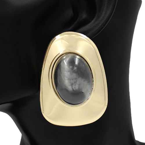 Fashion Oval Statement Earrings #KE1280 - Multiple Colors (PC)