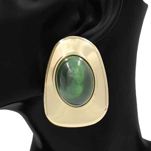 Fashion Oval Statement Earrings #KE1280 - Multiple Colors (PC)