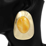 Fashion Oval Statement Earrings #KE1280 - Multiple Colors (PC)