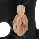Fashion Layered Petal Dangle Earrings #KE1293 - Multiple Colors (PC)