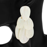 Fashion Layered Petal Dangle Earrings #KE1293 - Multiple Colors (PC)