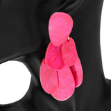 Fashion Layered Petal Dangle Earrings #KE1293 - Multiple Colors (PC)