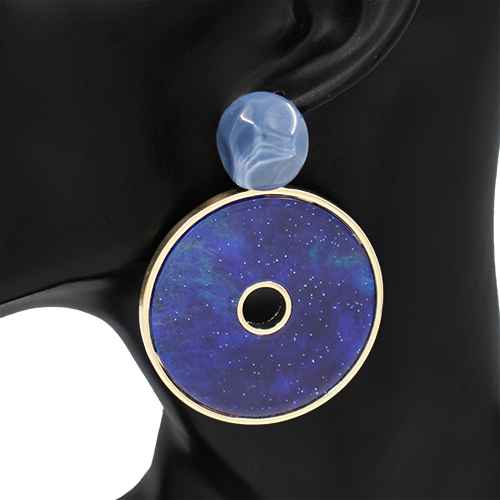 Fashion Circular Statement Earrings #KE1294 - Multiple Colors (PC)