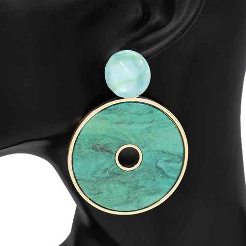 Fashion Circular Statement Earrings #KE1294 - Multiple Colors (PC)